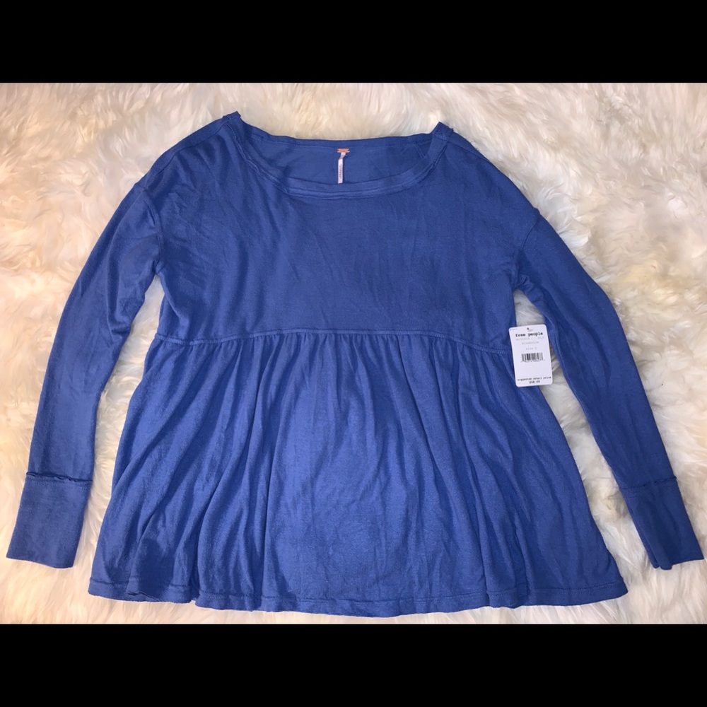 Free People Forever Your Girl Blue Tunic T-Shirt - Picture 5 of 12